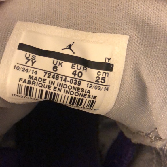Jordan Future Size 7Y Grey Purple XI - Picture 5 of 7